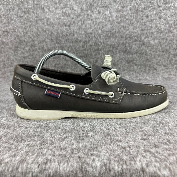 ✅Womens 11M Sebago Boat Shoes Brown Authentic Dockside Leather Slip On Loafers - Picture 6 of 10